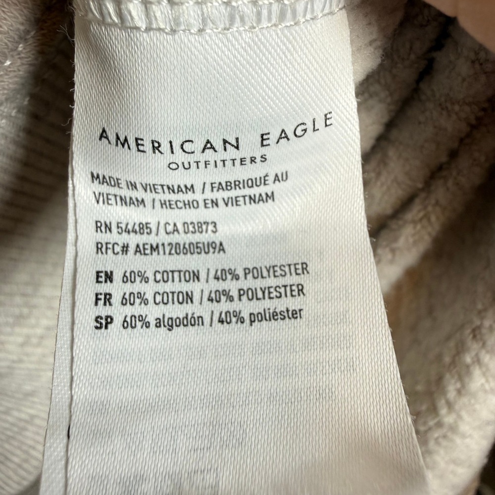 American Eagle Sweatshirt Womens Small Beige Camo Soft‎ Jegging Fit Crewneck - Picture 6 of 10